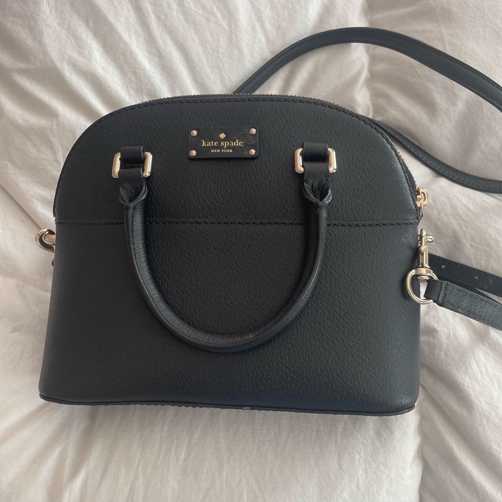 Kate spade black leather crossbody handbag